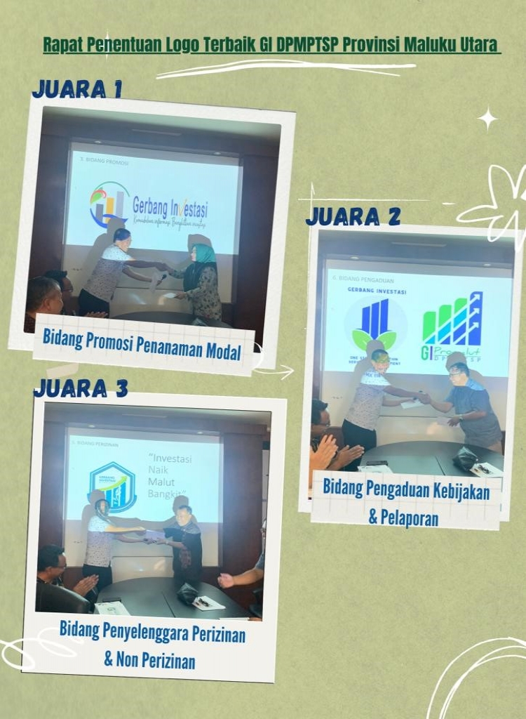 Rapat Penentuan Juara Sayembara Logo Gerbang Investasi DPMPTSP Provinsi Maluku Utara