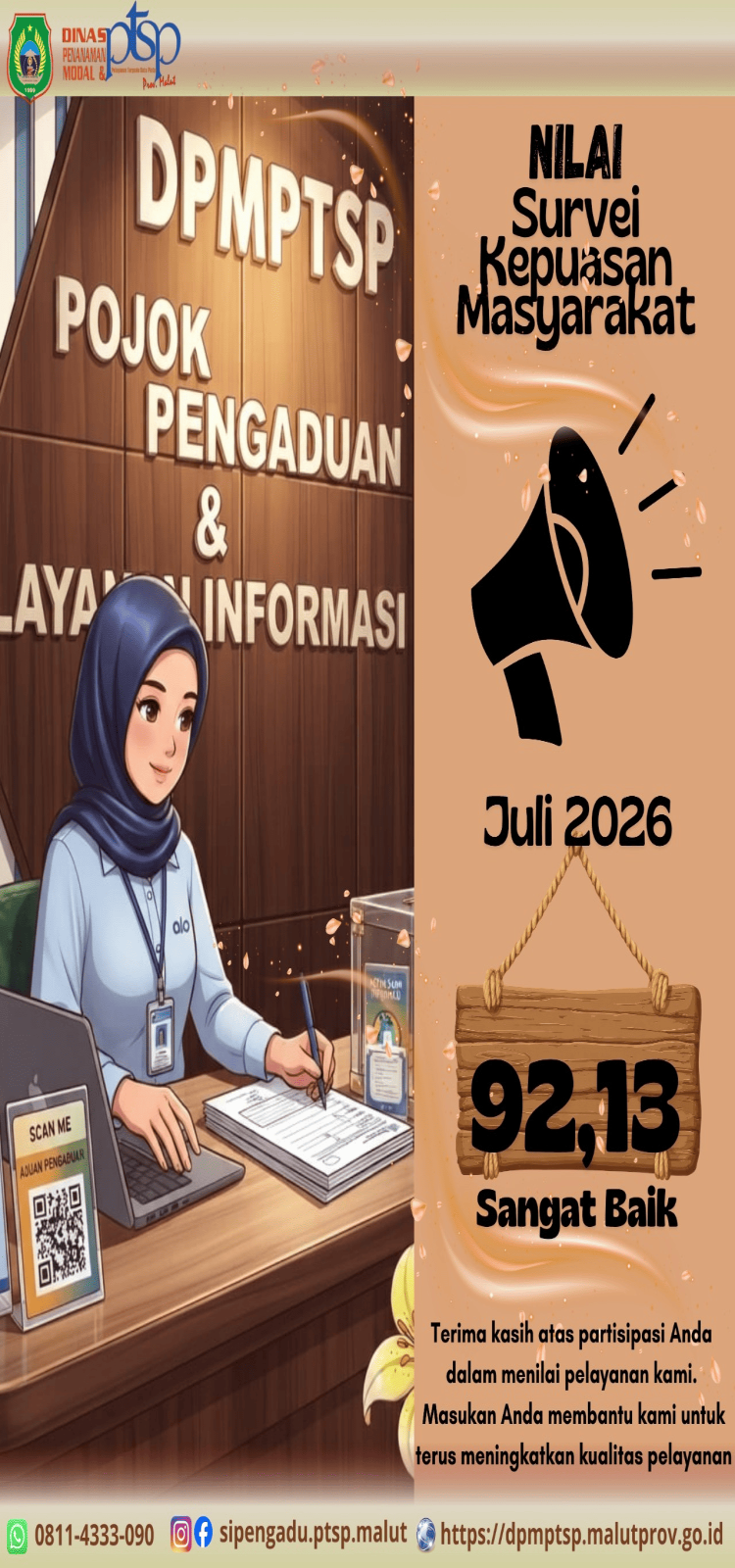 Nilai Survei Kepuasan Bulan Juli 2026
